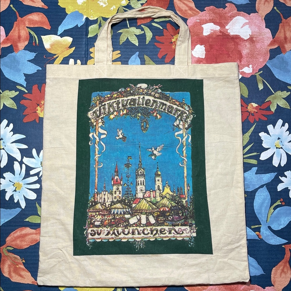 Colorful German Munich Tote Bag Rare Find